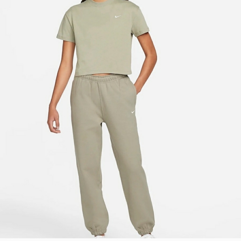 Nike Solo Swoosh Pants Cotton Sweats Sage Green Womens Small Athleisure
